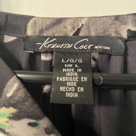 Kenneth Cole Sheer Black Floral Tunic - Picture 2 of 2